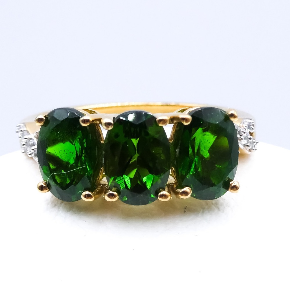 Chrome Diopside Infinity Shank Gold Plated Sterling Silver D'Joy Sz 7 Ring